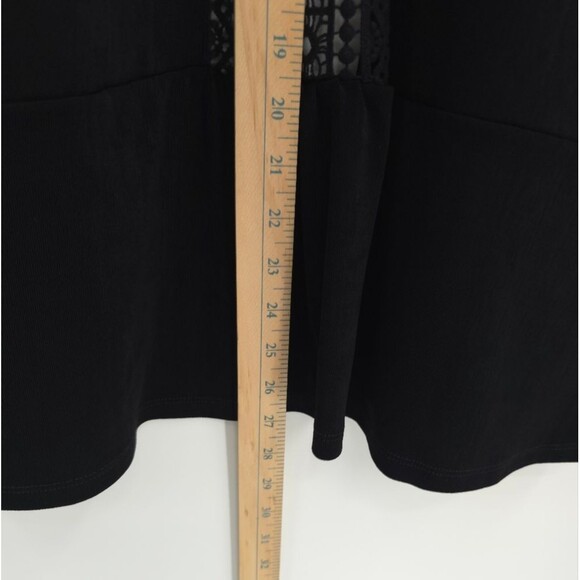 Chicos Travelers Lace Detail Cardigan Jacket Slinky Open Front Black NWT - Picture 14 of 16